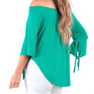 NWOT Emerald off the shoulder blouse